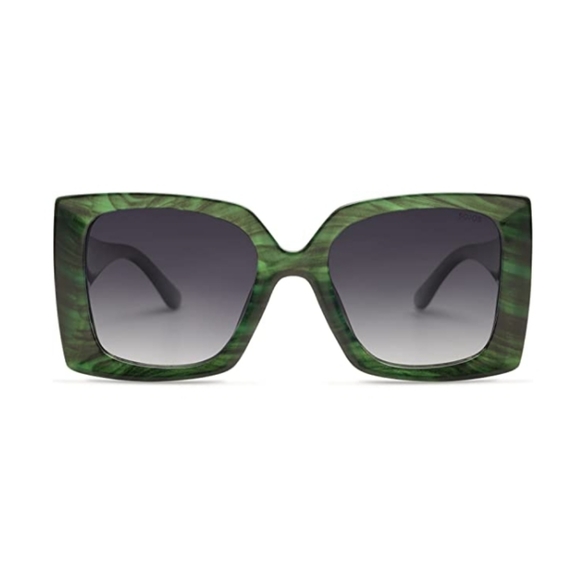 💫New Green Square Polarized Womens Sunglasses Trendy Oversized Large - Picture 2 of 4